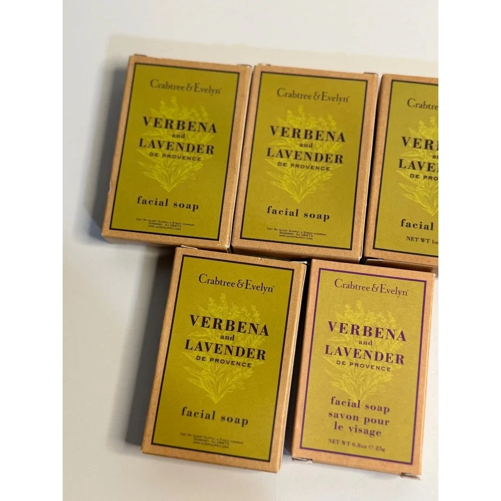 Crabtree & Evelyn Verbena and Lavender Facial Soap Set 5 Luxury Skincare Travel‎